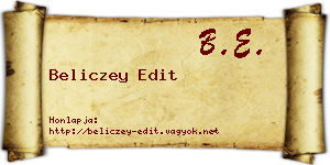 Beliczey Edit névjegykártya